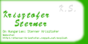 krisztofer sterner business card